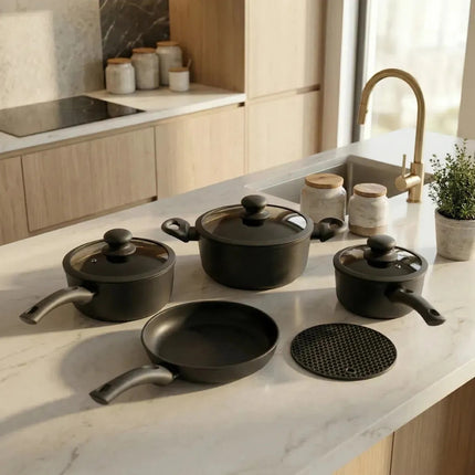 Conjunto de Panelas Cerâmica Indução Antiaderente 5 Peças